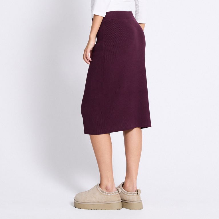 Rib-knit skirt "Jill" Plum